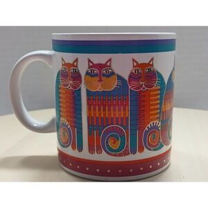 Vintage Laurel Burch Rainbow Cats Cousins 1988 Ceramic Coffee Mug Cup Japan